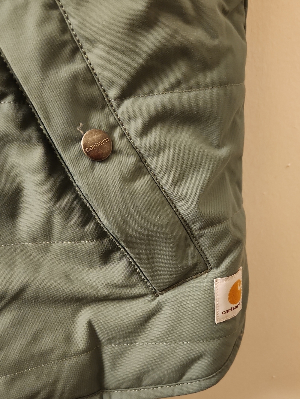 Carhartt Women's Sage Green Quilted Sherpa-Lined Vest- M 8/10 - Picture 5 of 9